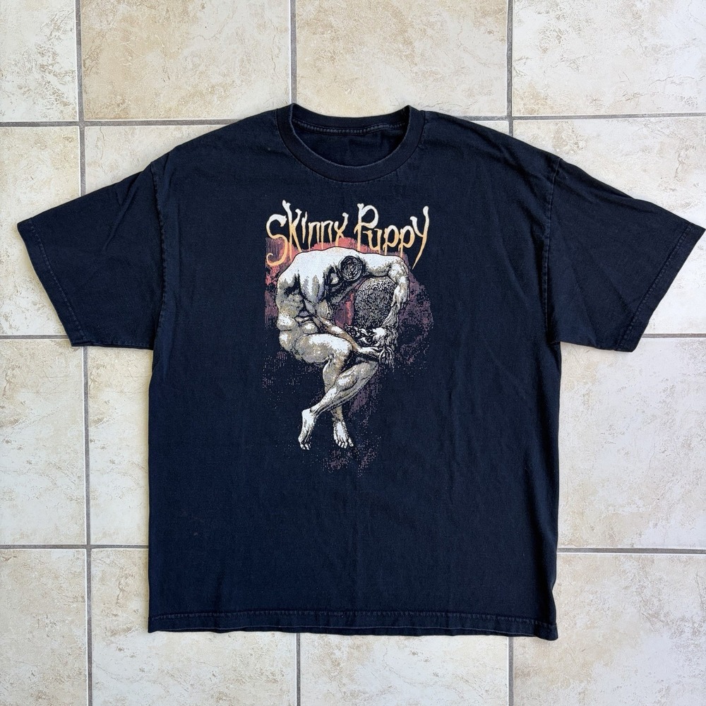 Skinny Puppy T Shirt Mens XL Black Graphic Band Tee Electro Industrial Goth Alt